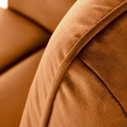 Poltrona relax reclinabile elettrica con presa USB in velluto arancio terracotta Fatia
