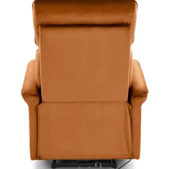 Poltrona relax reclinabile elettrica con presa USB in velluto arancio terracotta Fatia