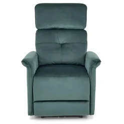 Poltrona relax reclinabile elettrica con presa USB in velluto verde Fatia