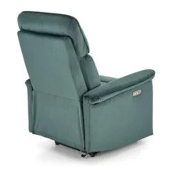 Poltrona relax reclinabile elettrica con presa USB in velluto verde Fatia