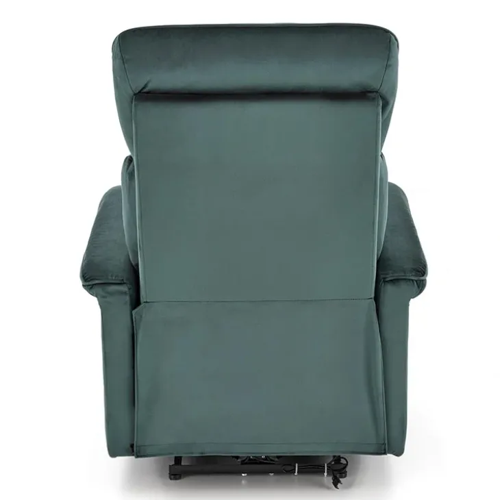 Poltrona relax reclinabile elettrica con presa USB in velluto verde Fatia