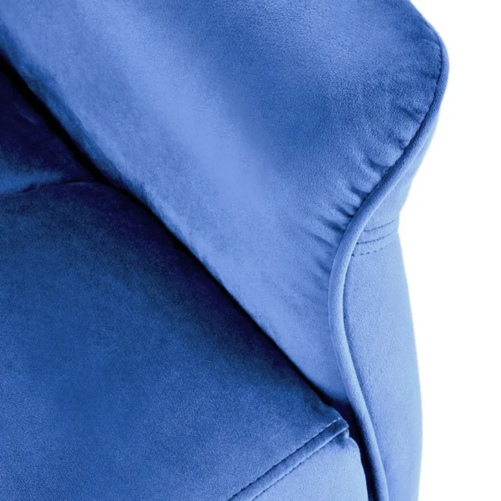 Poltrona relax reclinabile elettrica con presa USB in velluto blu Fatia