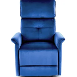 Poltrona relax reclinabile elettrica con presa USB in velluto blu Fatia
