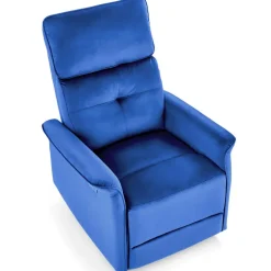 Poltrona relax reclinabile elettrica con presa USB in velluto blu Fatia