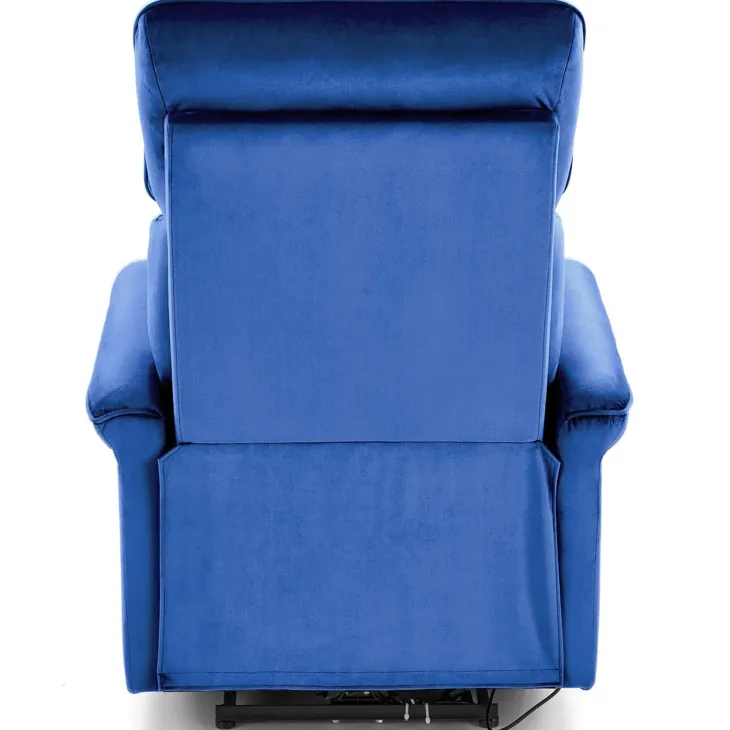 Poltrona relax reclinabile elettrica con presa USB in velluto blu Fatia