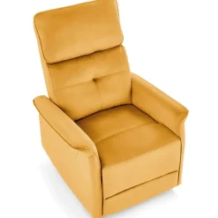 Poltrona relax reclinabile elettrica con presa USB in velluto giallo senape Fatia
