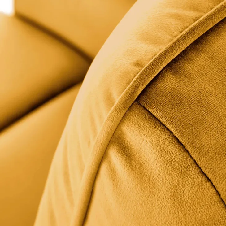 Poltrona relax reclinabile elettrica con presa USB in velluto giallo senape Fatia