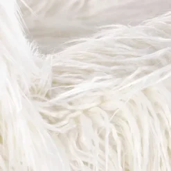 Poltrona sedia a dondolo design pelliccia bianco crema struttura legno metallo Winnipeg