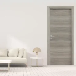 Porta battente reversibile per interni 80x210h cm rovere grigio Niagara