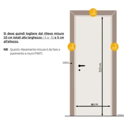 Porta battente reversibile per interni 80x210h cm rovere grigio Niagara