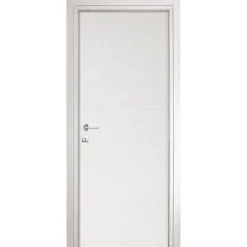 Porta battente reversibile per interni 70x210h cm bianco frassinato Niagara