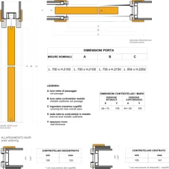 Porta battente reversibile per interni 70x210h cm bianca Niagara