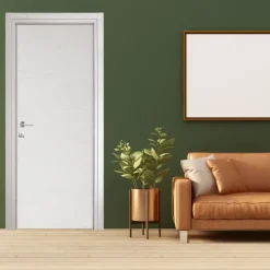 Porta battente reversibile per interni 90x210h cm bianco frassinato Niagara