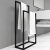 Portasciugamani da bagno 50x89cm metallo nero Yapen