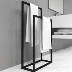 Portasciugamani da bagno 50x89cm metallo nero Yapen