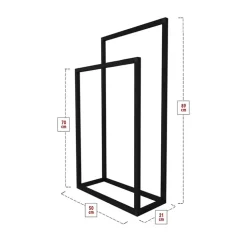 Portasciugamani da bagno 50x89cm metallo nero Yapen