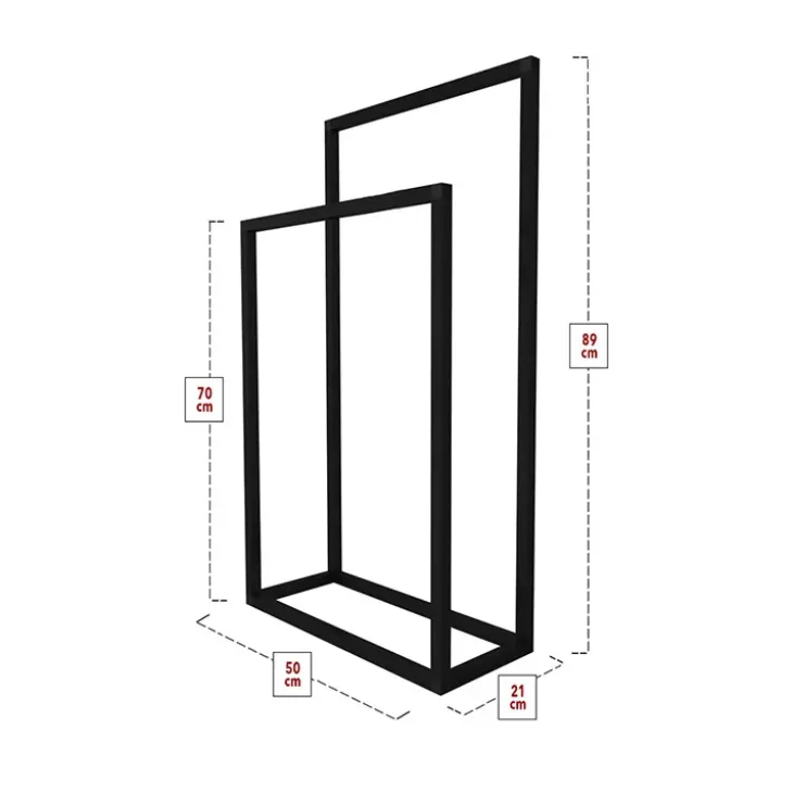 Portasciugamani da bagno 50x89cm metallo nero Yapen