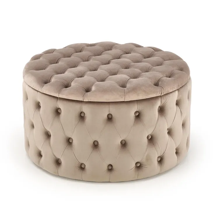 Pouf contenitore moderno beige Maximilien