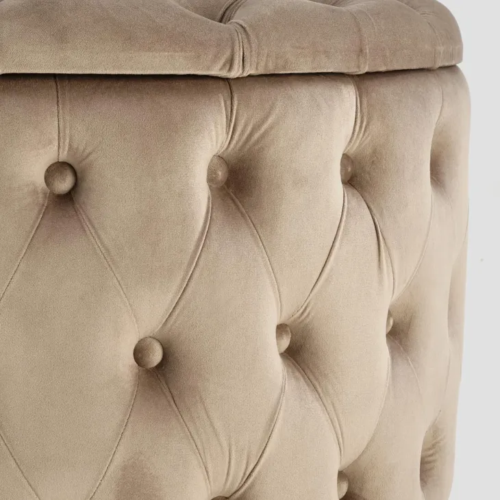 Pouf contenitore moderno beige Maximilien