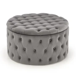 Pouf contenitore moderno grigio Maximilien