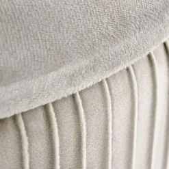 Pouf da salotto contenitore in velluto grigio chiaro Franklin
