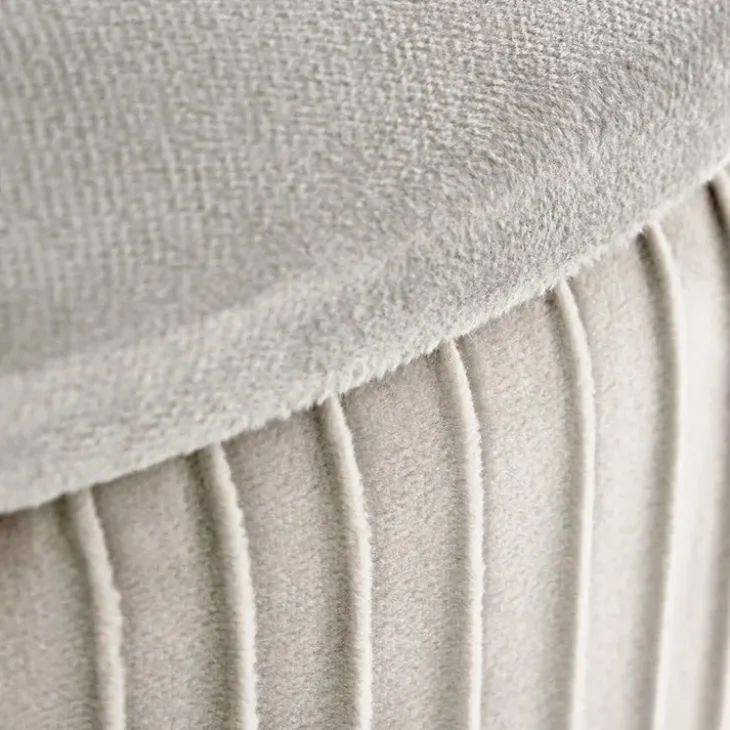 Pouf da salotto contenitore in velluto grigio chiaro Franklin