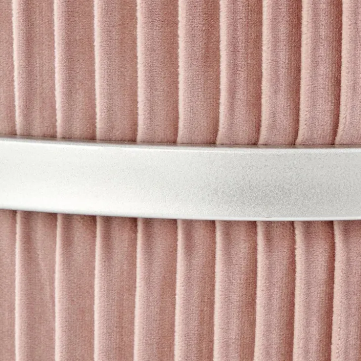Pouf da salotto contenitore in velluto rosa Franklin