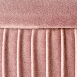 Pouf da salotto contenitore in velluto rosa Franklin