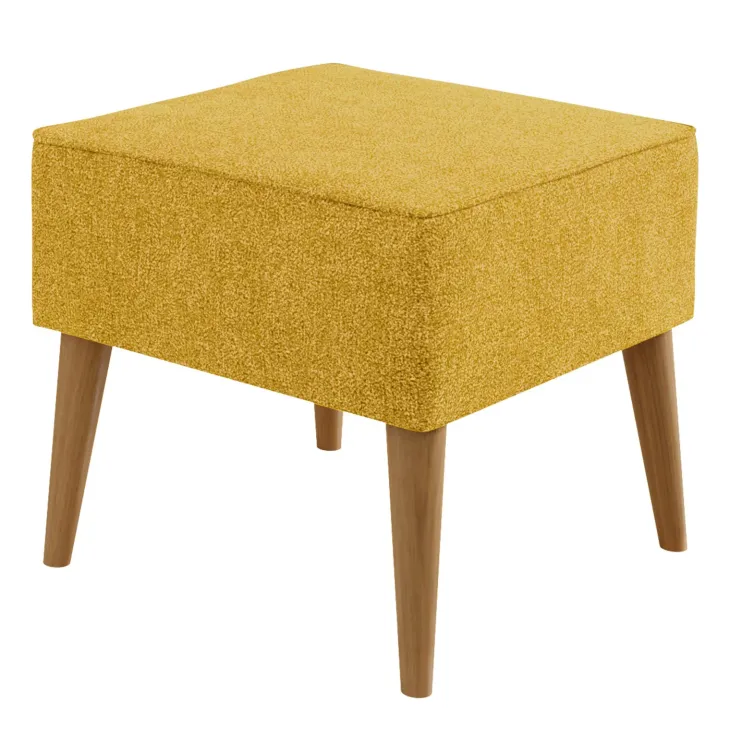 Pouf imbottito in tessuto quadrato 65x65cm giallo senape Soffio