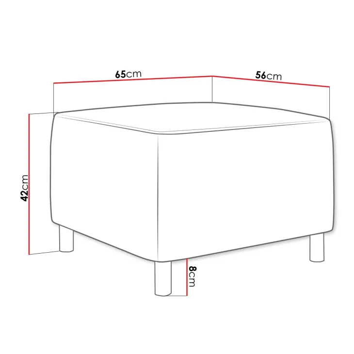 Pouf imbottito in tessuto 65x56cm grigio scuro Titus