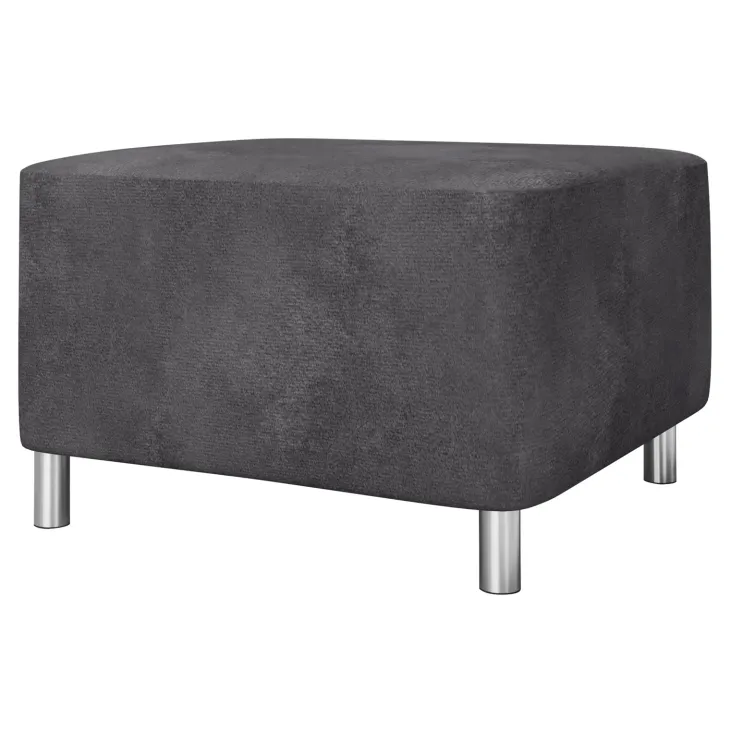 Pouf imbottito in tessuto 65x56cm grigio scuro Titus