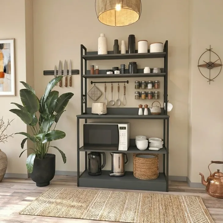 Scaffale cucina 101x160h cm industrial metallo antracite Loft