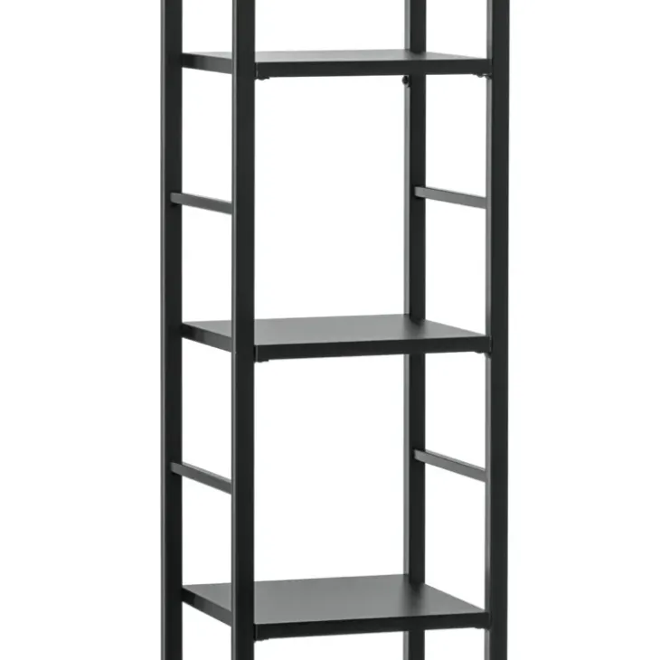Scaffale sospeso da parete 30x176h cm 6 ripiani nero opaco in metallo Misaki Gihome®
