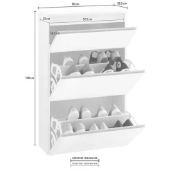 Scarpiera ingresso 60x108cm 2 ante bianco lucido Eclisse