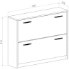 Scarpiera ingresso 98x81h cm 2 ante ribalta bianco frassinato cemento Thomas