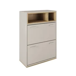 Scarpiera ingresso 70x101h cm 2 ante moderna rovere naturale beige satinato Kenya