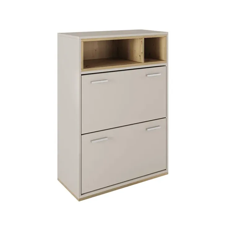 Scarpiera ingresso 70x101h cm 2 ante moderna rovere naturale beige satinato Kenya