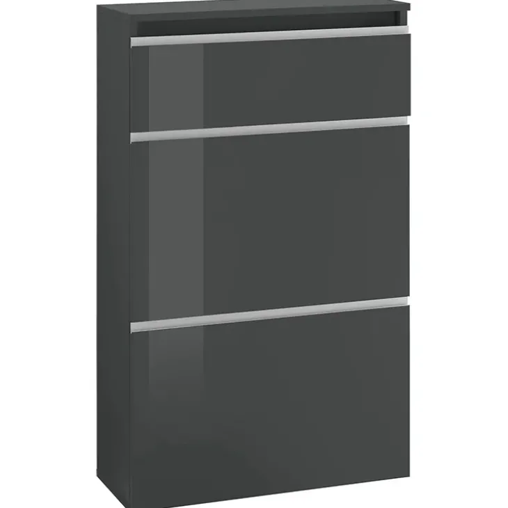 Scarpiera ingresso 60x108h cm 2 ante antracite lucido Eclisse