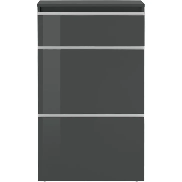 Scarpiera ingresso 60x108h cm 2 ante antracite lucido Eclisse