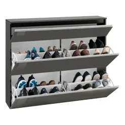 Scarpiera ingresso 120x108h cm 2 ante antracite lucido Eclisse