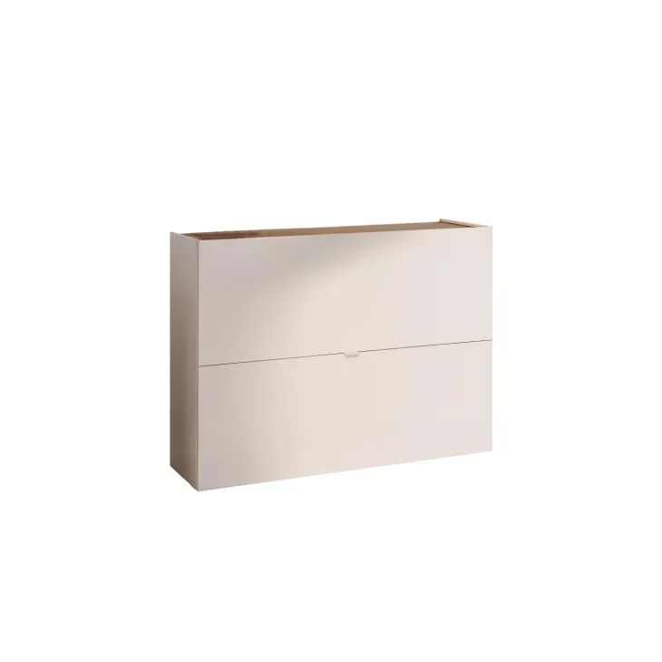 Scarpiera ingresso 103x77h cm 2 ante a ribalta beige cashmere top rovere scuro Mercor