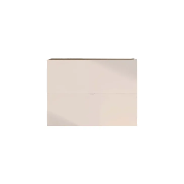 Scarpiera ingresso 103x77h cm 2 ante a ribalta beige cashmere top rovere scuro Mercor