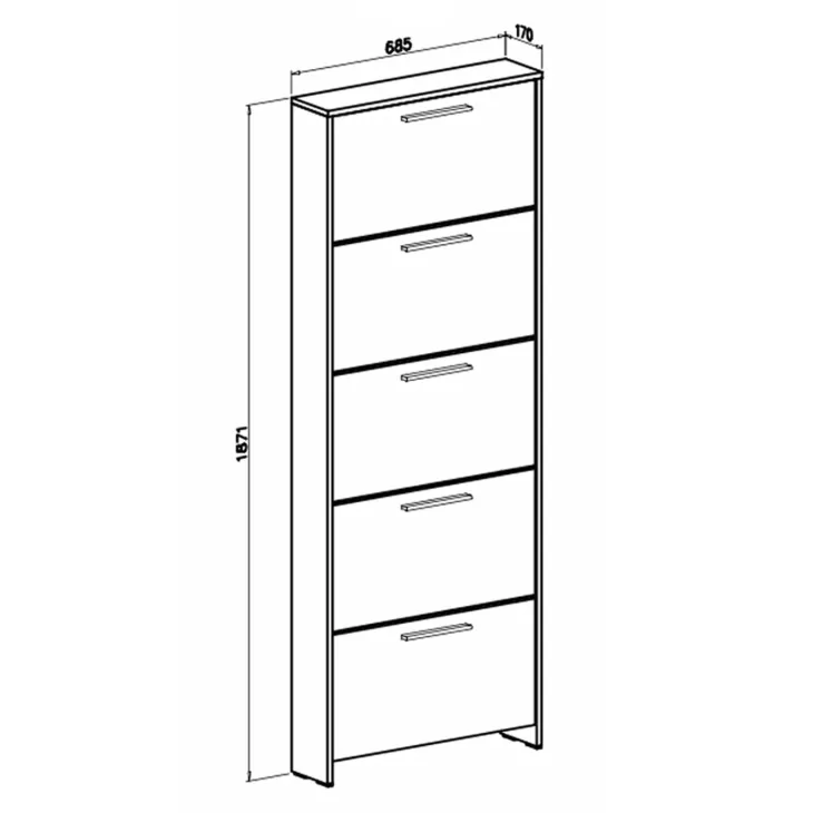 Scarpiera ingresso 69x187h cm bianco opaco Benton