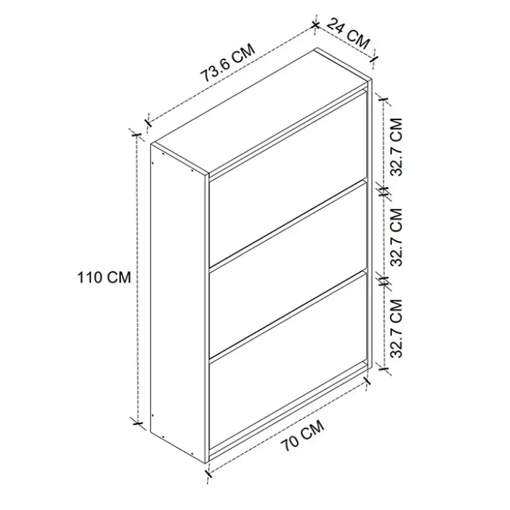 Scarpiera ingresso 74x110h cm moderna antracite Palmaria