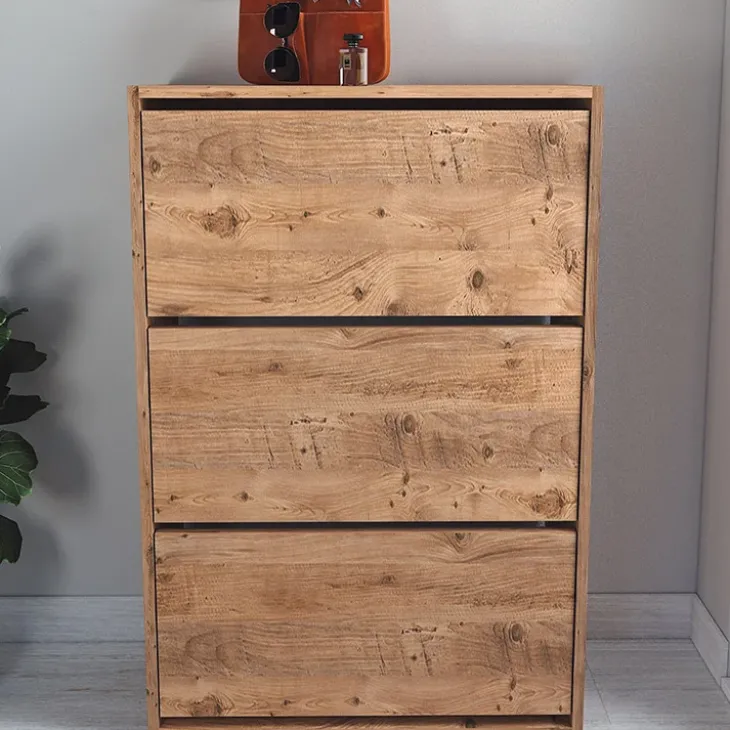 Scarpiera ingresso 74x110h cm moderna rovere rustico Palmaria