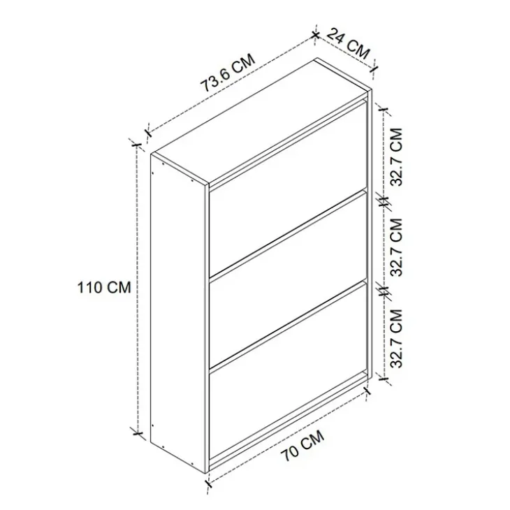 Scarpiera ingresso 74x110h cm moderna noce Palmaria