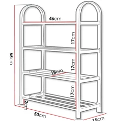 Scarpiera ingresso 50x65h cm 4 ripiani grigio Lavinia