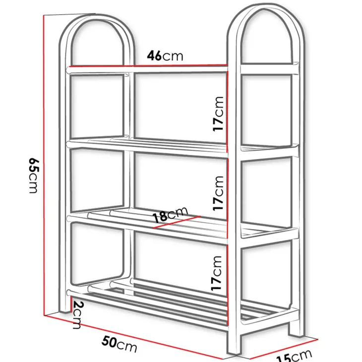Scarpiera ingresso 50x65h cm 4 ripiani grigio Lavinia