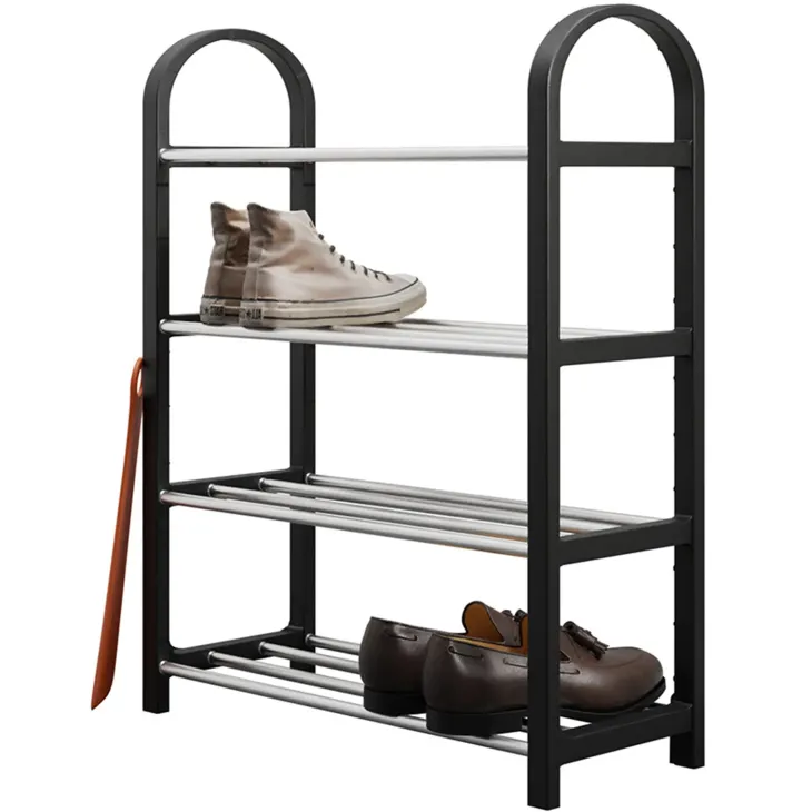 Scarpiera ingresso 50x65h cm 4 ripiani nero Lavinia