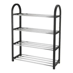 Scarpiera ingresso 50x65h cm 4 ripiani nero Lavinia